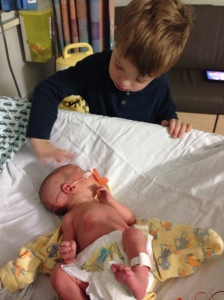 It's okay Baby A! Big bro knows just what a NICU stay is about.